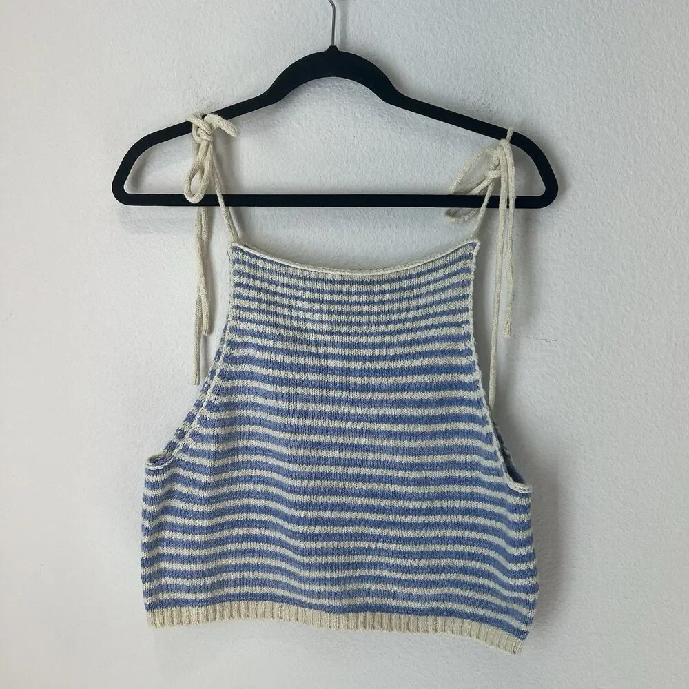 Free People Women's Claire Tank Granada Sky Combo Size S Preppy Summer Boho